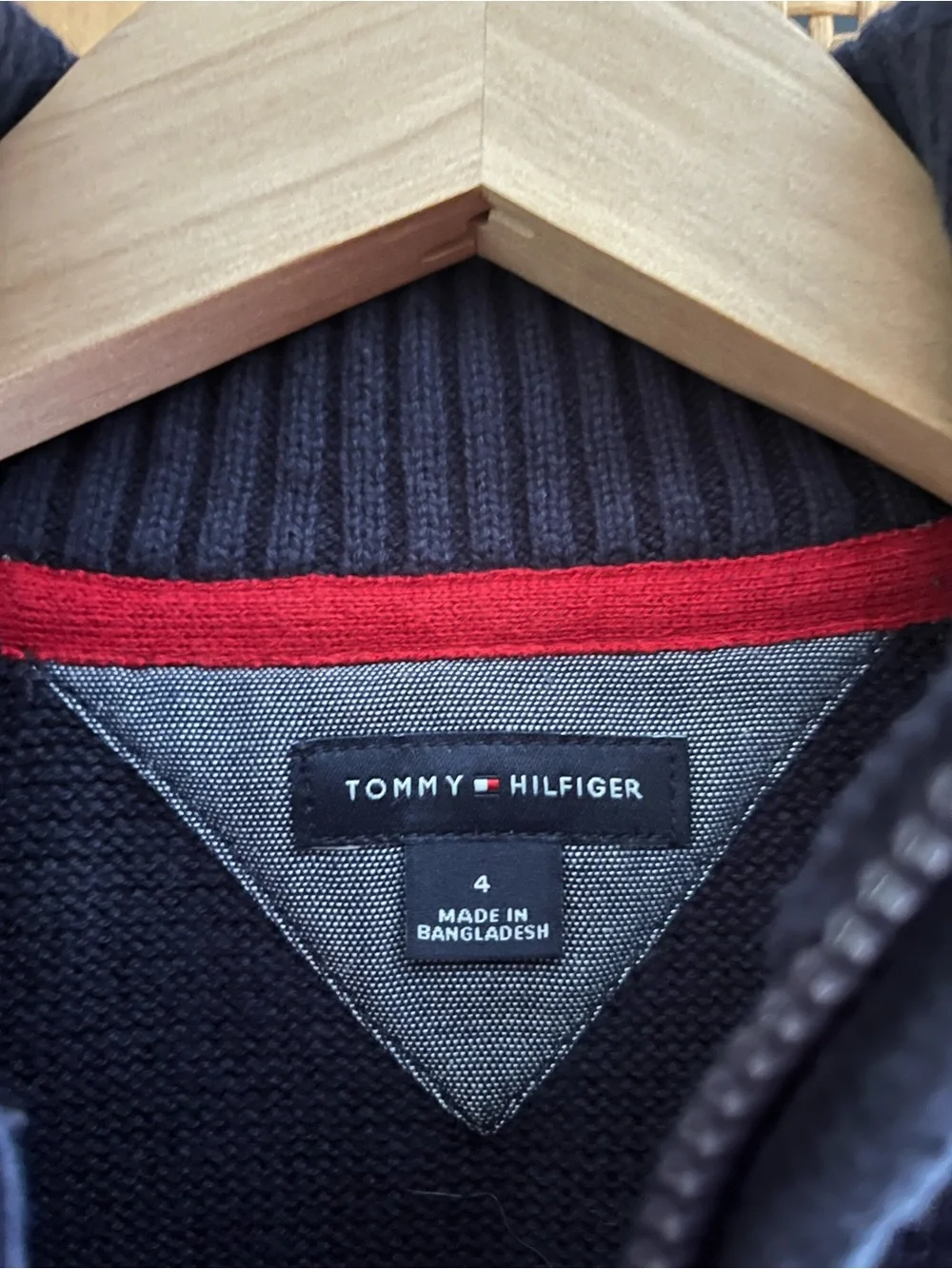 Tommy Hilfiger Navy Quarter-Zip Mock Neck Sweater - Boys 4